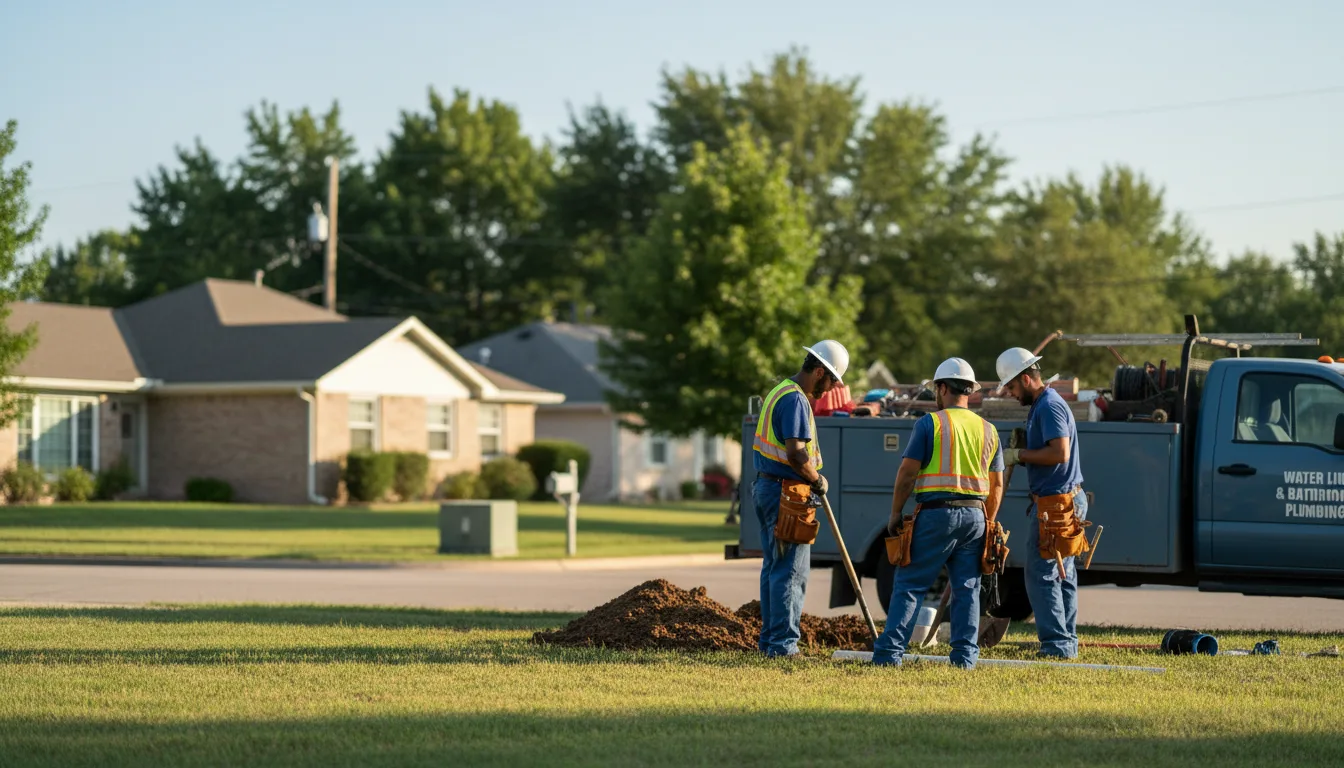 Residential water line and bathroom plumbing service in Gorman, TX